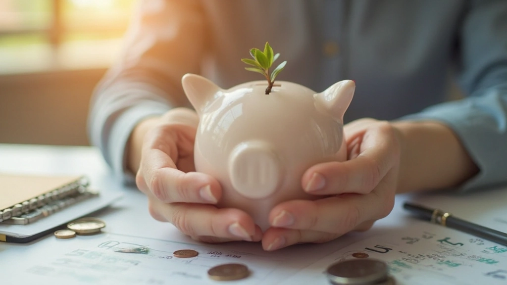 Notfallfonds sichere Finanzielle Rücklagen mit Geldstapel und Spardose
