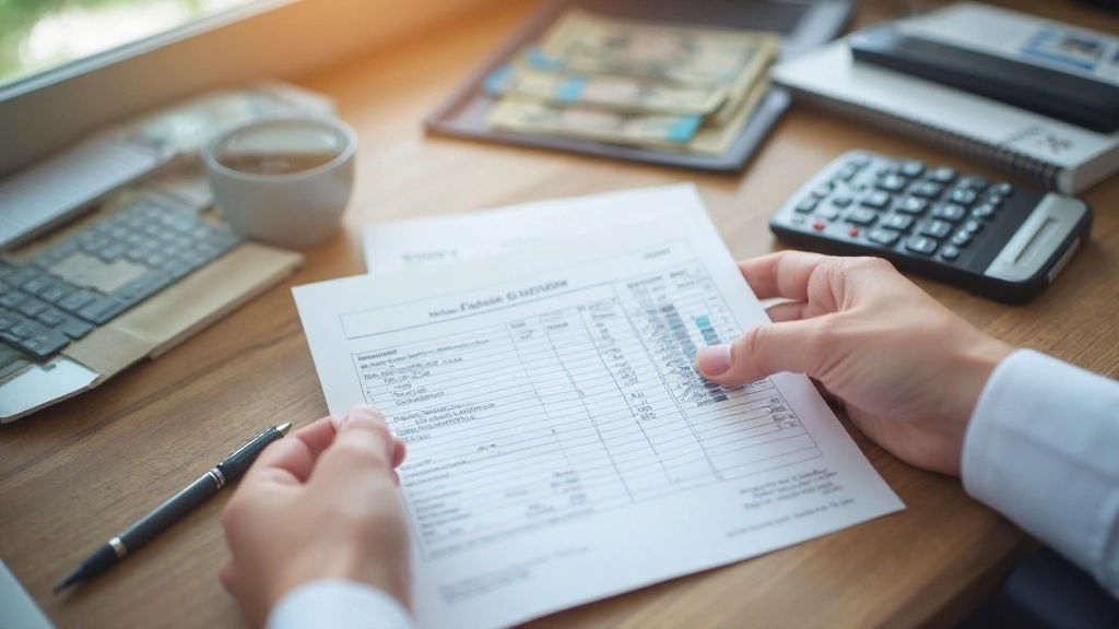 Professionelle Darstellung eines strukturierten Haushaltsbudgets mit Notizblock und Kalkulator